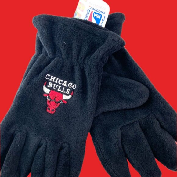Chicago Bulls Vintage Late '90s NBA Women's Black Fleece NOS Gloves - Picture 1 of 6